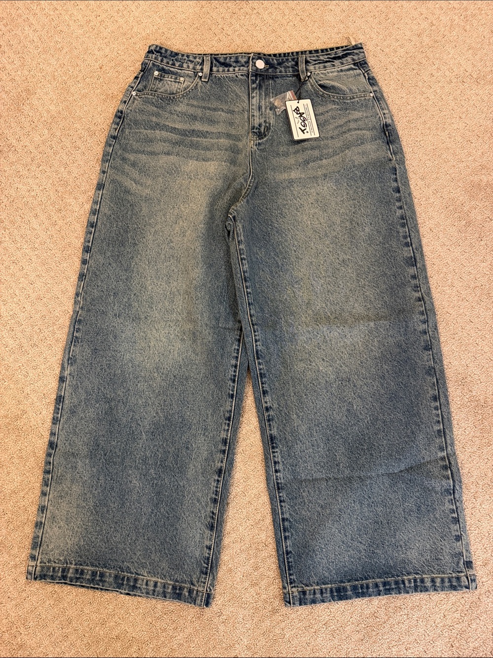 Baggy Clothing.US Baggy Blue Denim Y2k Skater Style Jeans - XL
